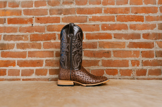 Kango Tobacco Full Quill Ostrich - Square Toe