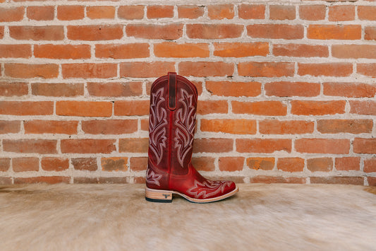 Saratoga Square Toe Boot - Ruby Red