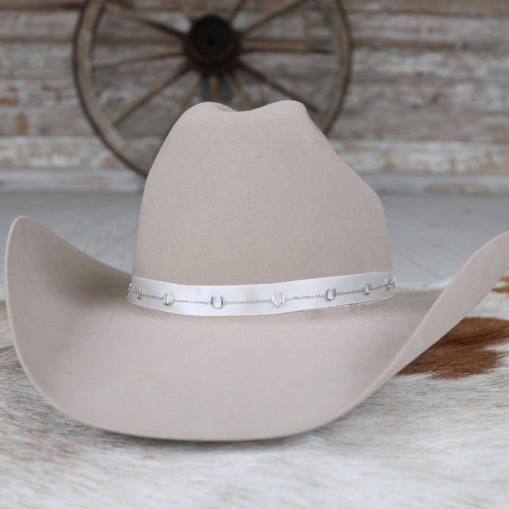 Silver Horseshoe Chain Hat Band: Silver Horseshoe Chain Hat Band
