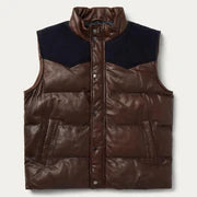 Stetson Men's-Quilted Leather vest