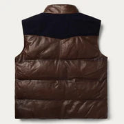 Stetson Men's-Quilted Leather vest