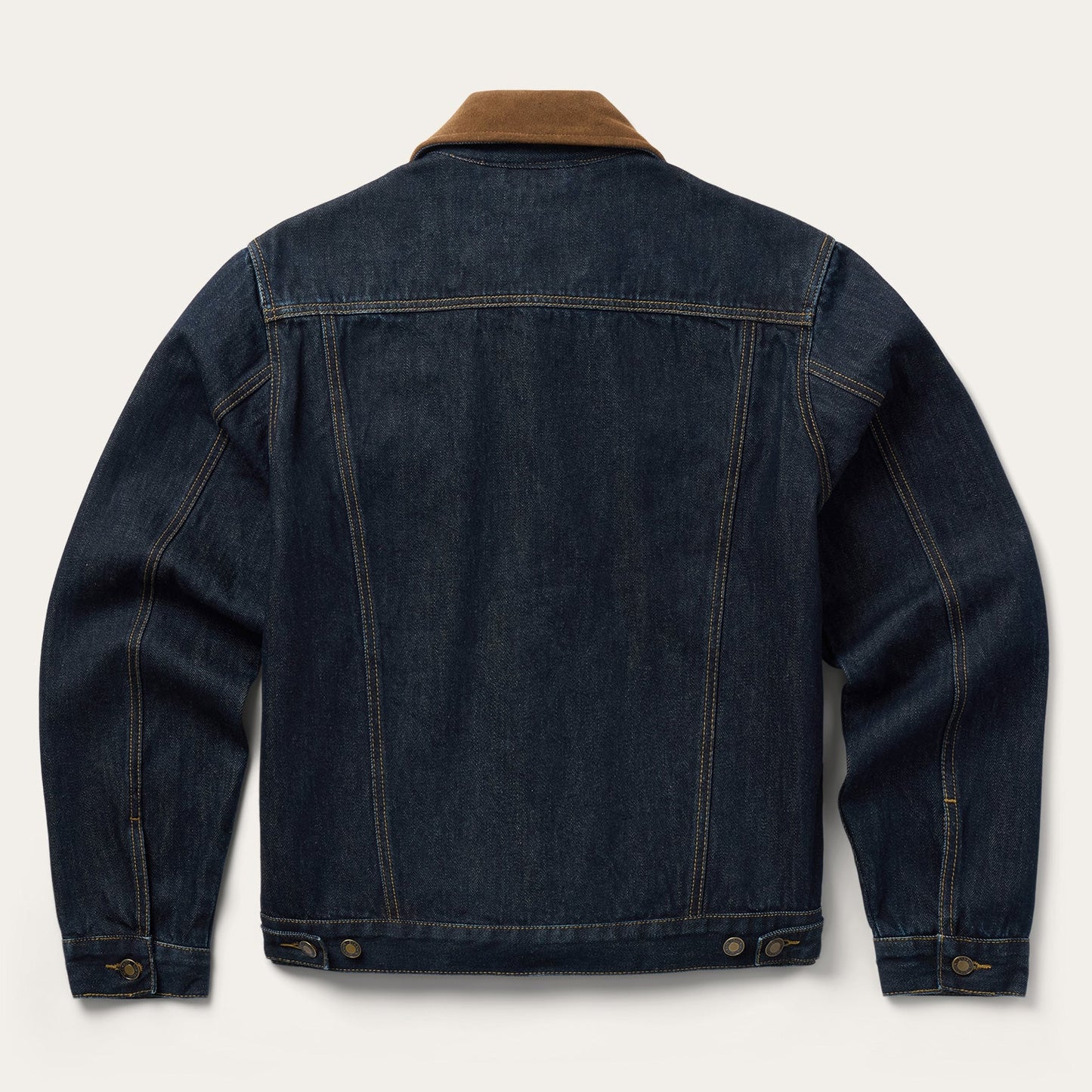 Suede Collar Raw Denim Jacket