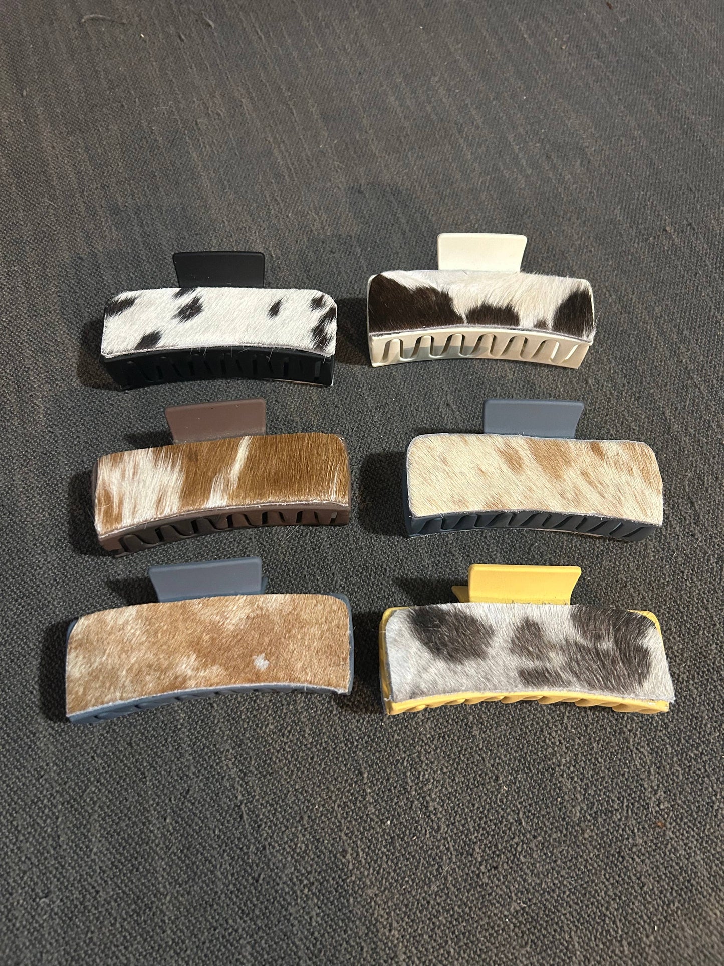 Western Cowhide Leather Hairclips: Medium