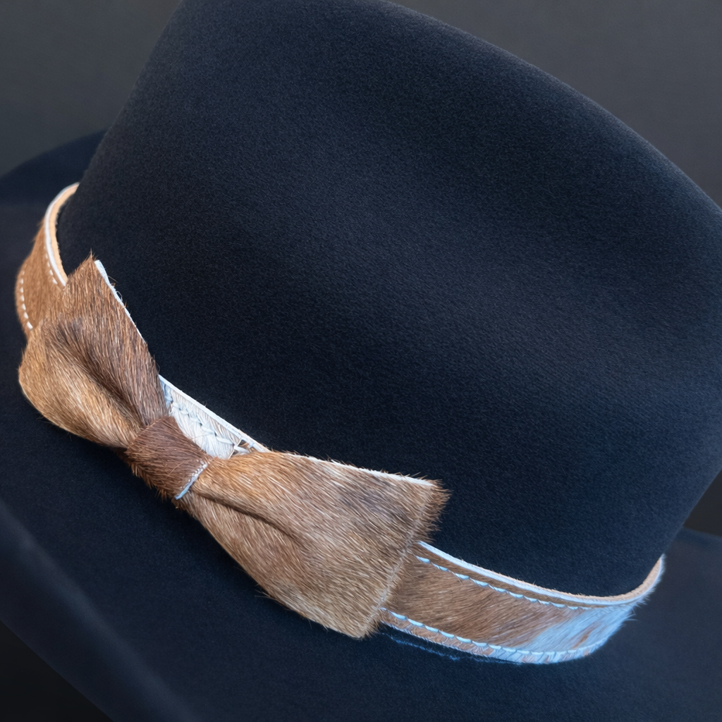 Western Cowhide Bow Hat Band