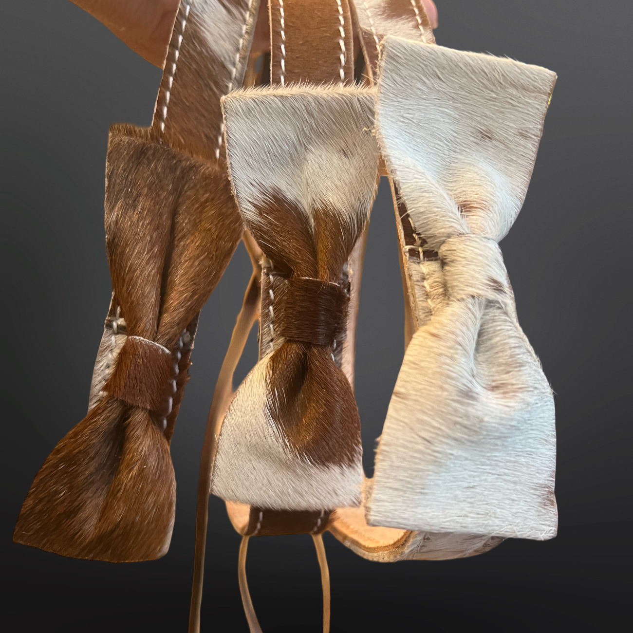 Western Cowhide Bow Hat Band