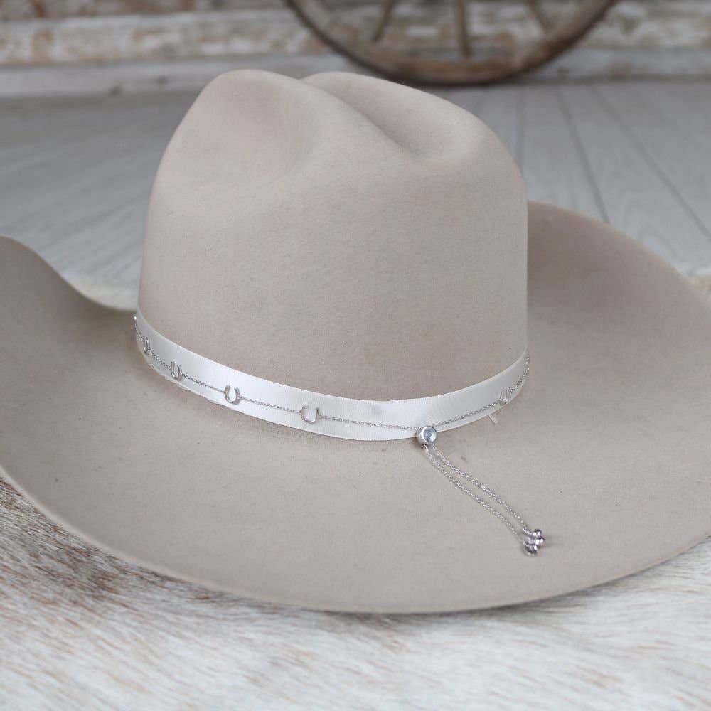 Silver Horseshoe Chain Hat Band: Silver Horseshoe Chain Hat Band