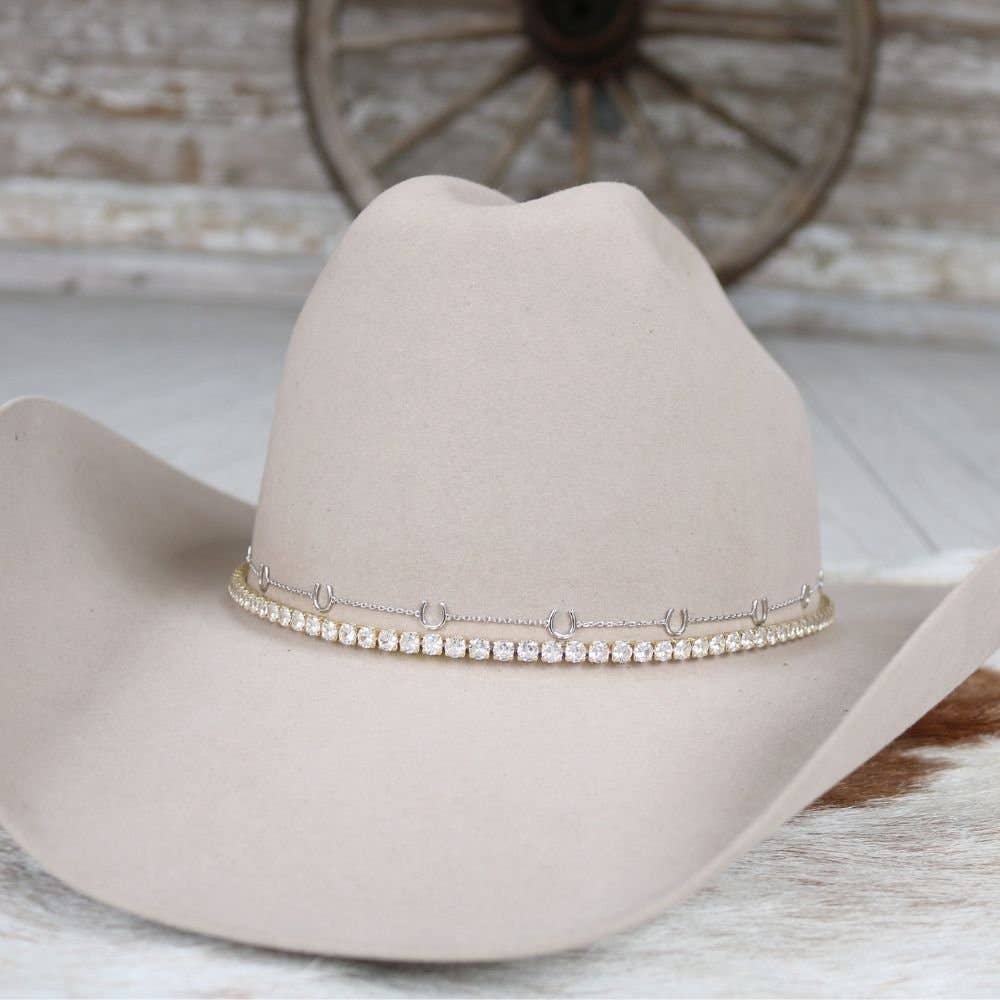 Silver Horseshoe Chain Hat Band: Silver Horseshoe Chain Hat Band