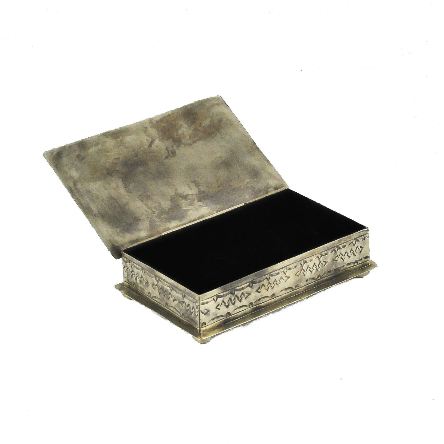 Silver Box-  Rectangular Box with Turquoise