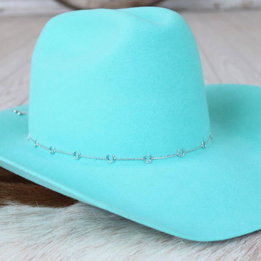Silver Horseshoe Chain Hat Band: Silver Horseshoe Chain Hat Band