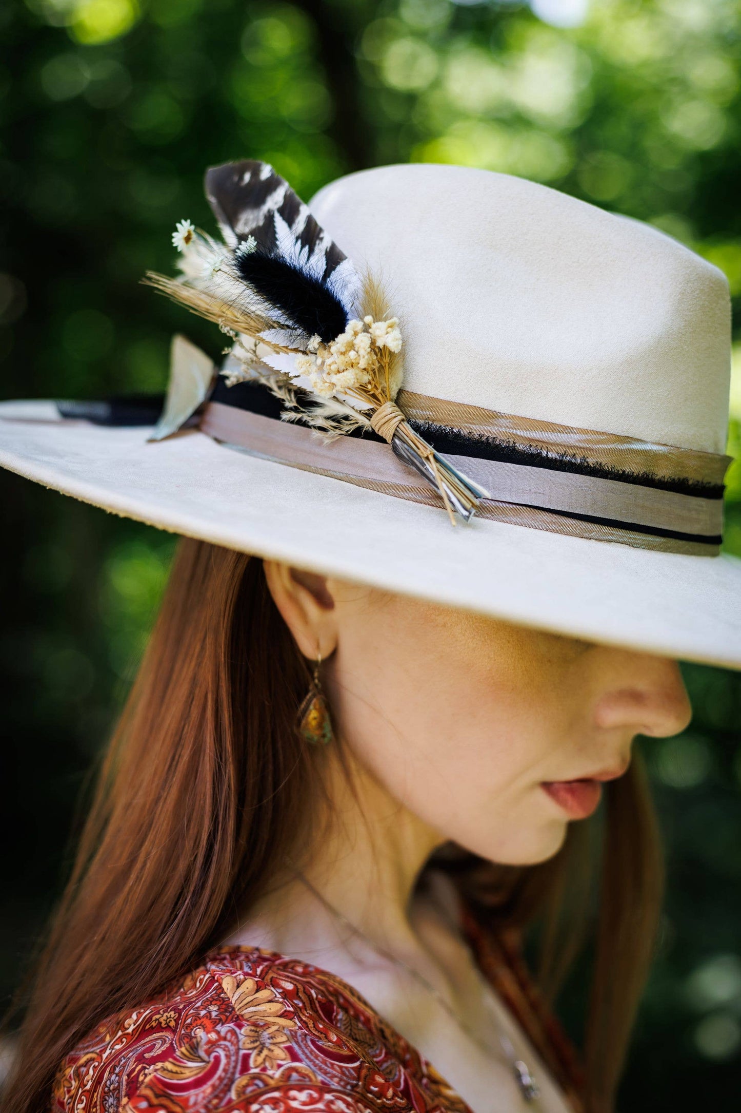 Florals and Feathers Hat pins - Neutrals/Earth tones only