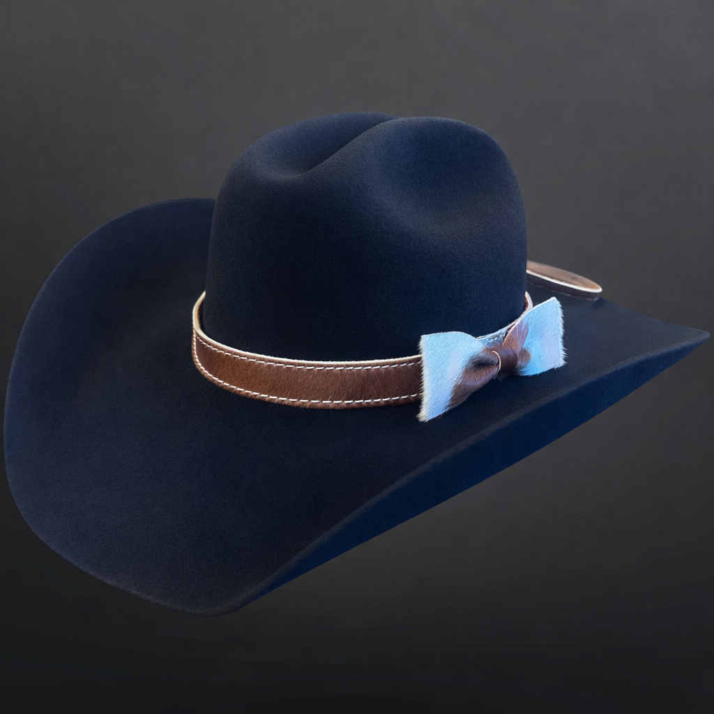 Western Cowhide Bow Hat Band