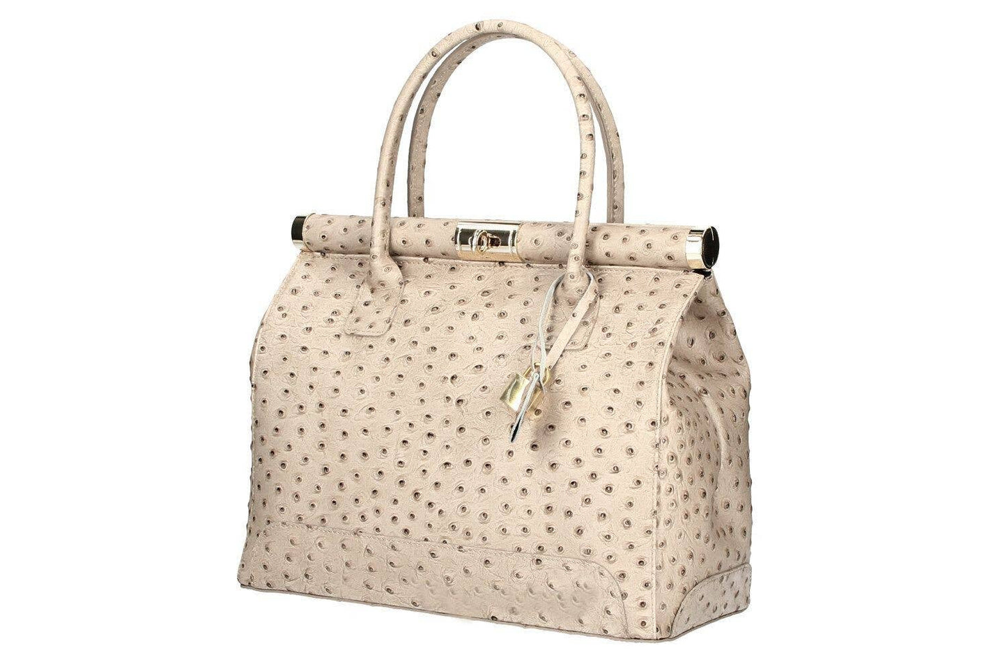 Marinella Medium Handbag: Ostrich White