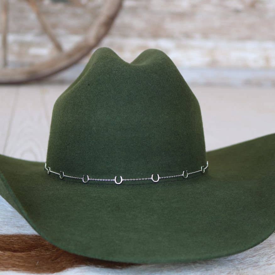 Silver Horseshoe Chain Hat Band: Silver Horseshoe Chain Hat Band