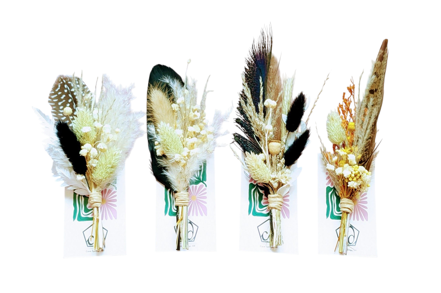 Florals and Feathers Hat pins - Neutrals/Earth tones only