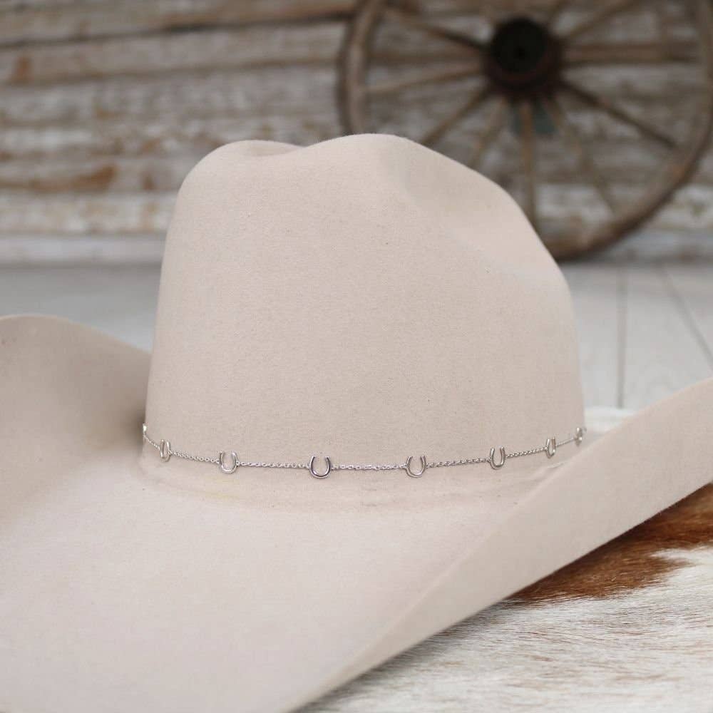 Silver Horseshoe Chain Hat Band: Silver Horseshoe Chain Hat Band