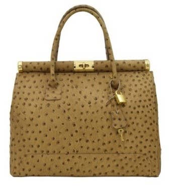 Marinella Medium Handbag: Ostrich White