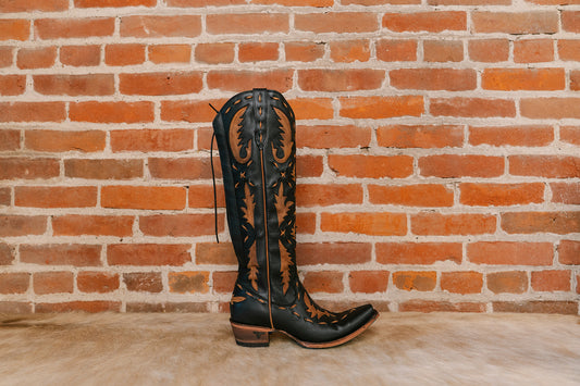Reverie Knee High Corset - Jet Black and Burnt Carmel