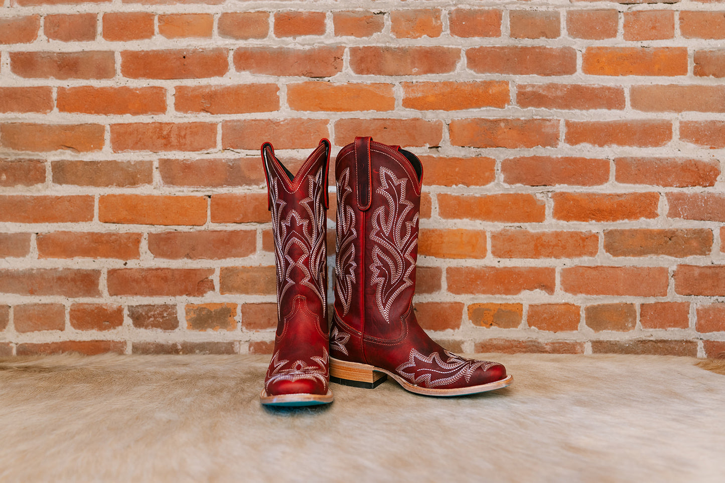 Saratoga Square Toe Boot - Ruby Red