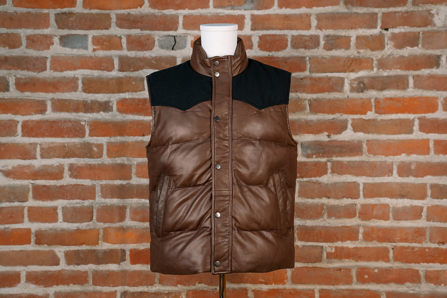 Stetson Men's-Quilted Leather vest